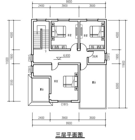 別墅設計平面圖|經典獨棟別墅設計圖，9米x11.9米（含平面圖和效果。